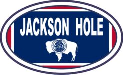 Flag Oval Jackson Hole Vinyl Sticker