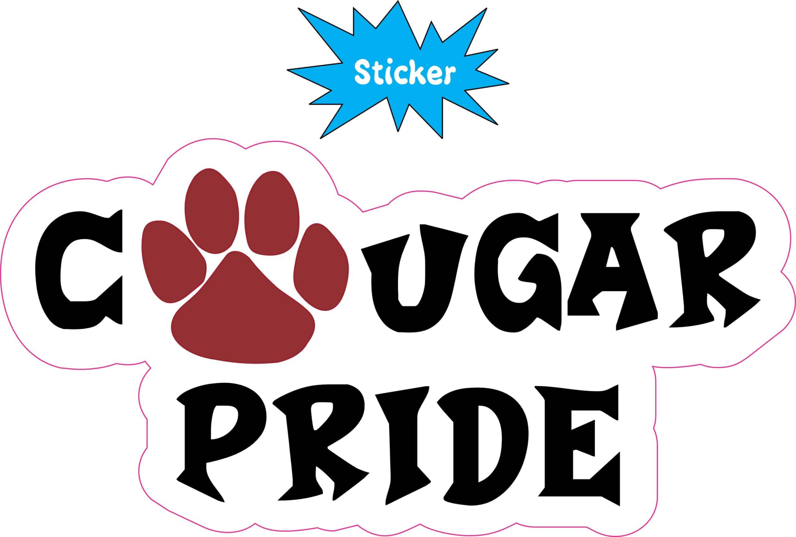 StickerTalk Maroon Cougar Pride Vinyl Sticker, 5 inches x 2.5 inches - Image 3