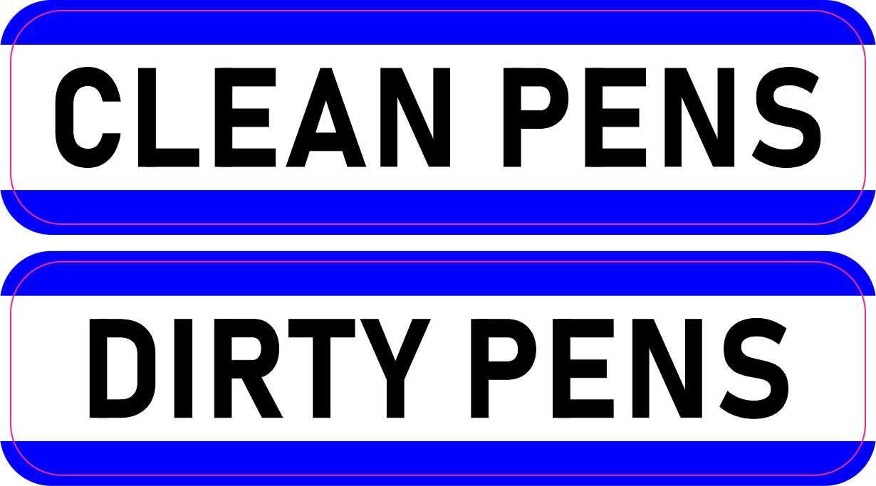 StickerTalk Clean Dirty Pens Vinyl Stickers, 1 Sheet of 2 Stickers, 4 Inches x 1 inch Each