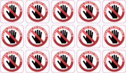 Square Do Not Touch Vinyl Stickers