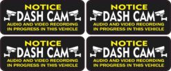 Notice Dash Cam Vinyl Stickers