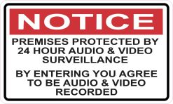 StickerTalk Premises Protected by 24 Hour Surveillance Magnet, 5 inches x 3 inches