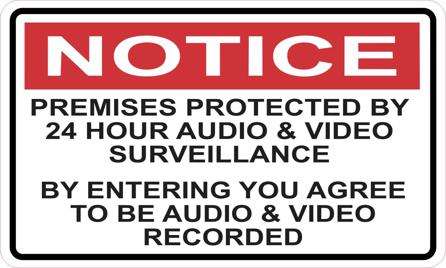 StickerTalk Premises Protected by 24 Hour Surveillance Vinyl Sticker, 5 inches x 3 inches