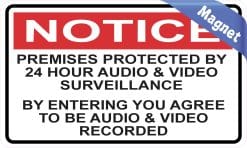 Alternative view of StickerTalk Premises Protected by 24 Hour Surveillance Magnet, 5 inches x 3 inches
