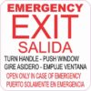 English Spanish Emergency Exit Vinyl Sticker