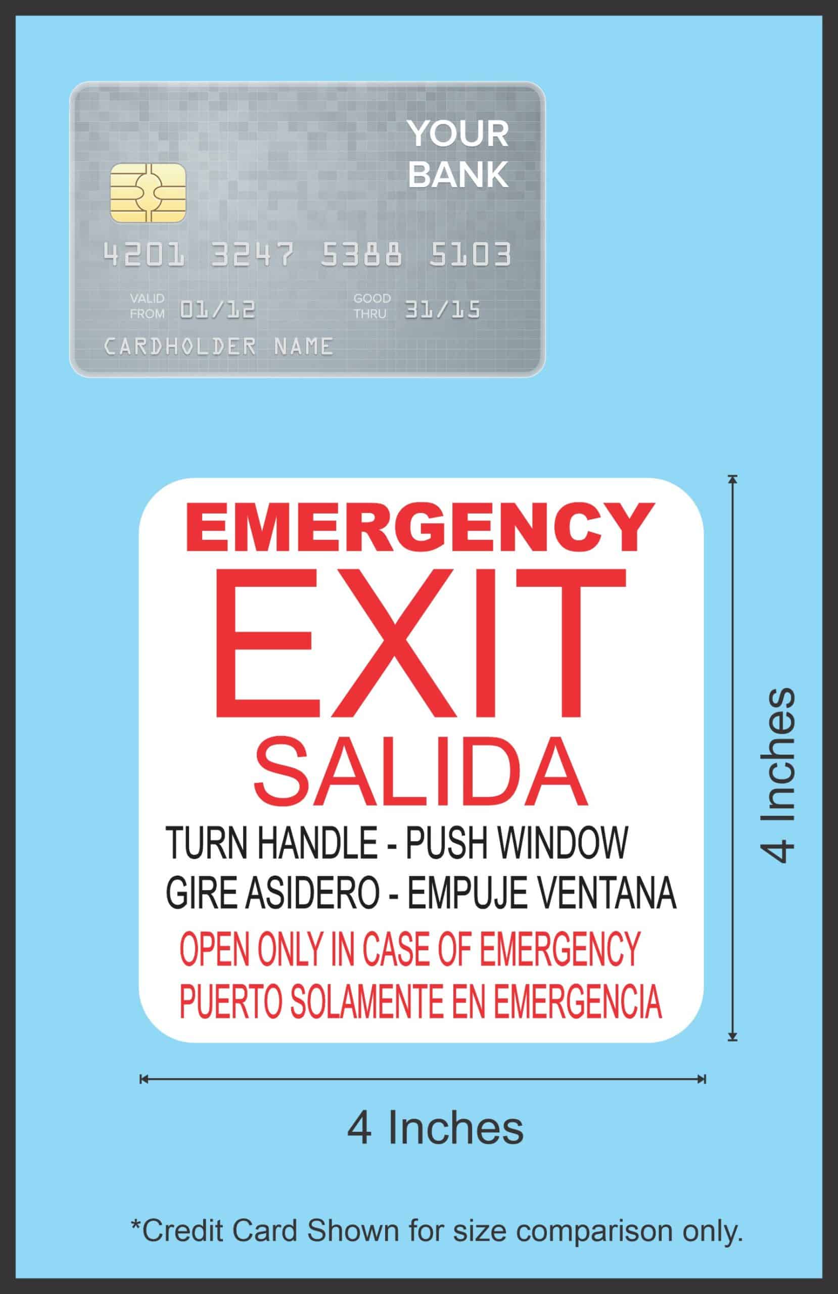 StickerTalk English Spanish Emergency Exit Magnet, 4 inches x 4 inches - Image 4