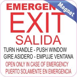 Alternative view of StickerTalk English Spanish Emergency Exit Magnet, 4 inches x 4 inches