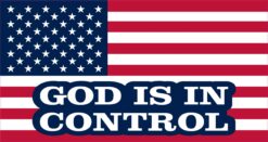 American Flag God Is in Control Vinyl Sticker