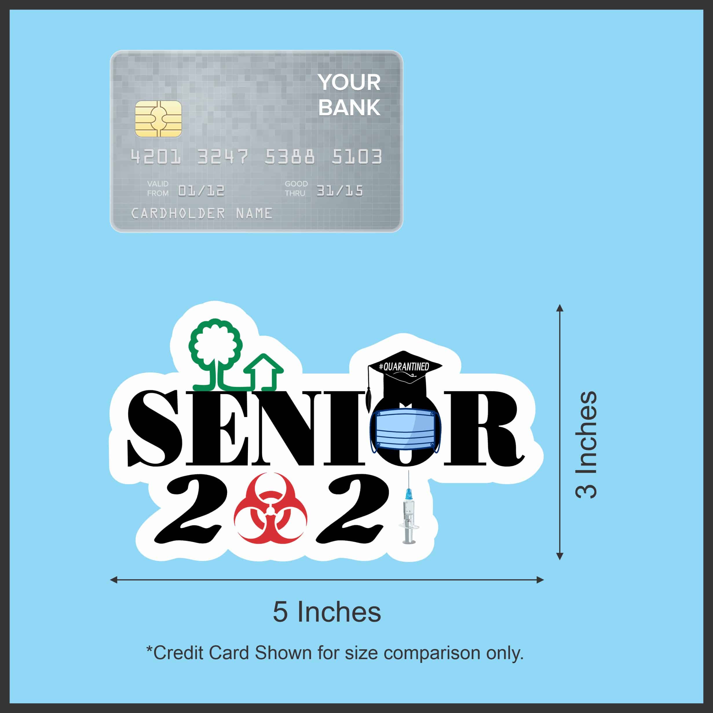 StickerTalk Biohazard Senior 2021 Vinyl Sticker, 5 inches x 3 inches - Image 5