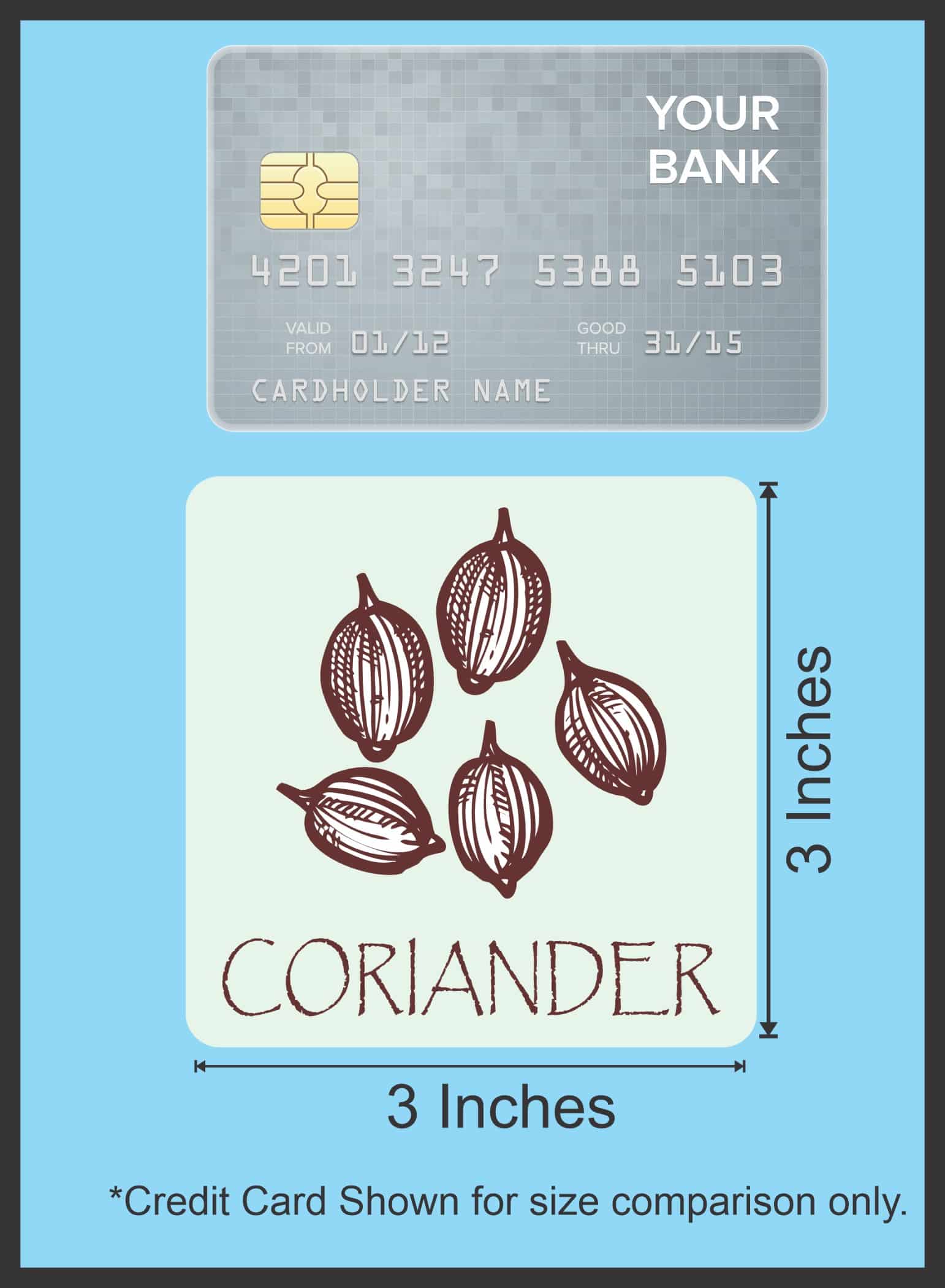 StickerTalk Coriander Vinyl Sticker, 3 inches x 3 inches - Image 4
