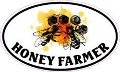 Oval Honey Farmer Vinyl Sticker