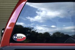Flag Oval Austin Vinyl Sticker