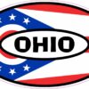 Flag Oval Ohio Vinyl Sticker