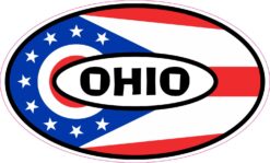 Flag Oval Ohio Vinyl Sticker