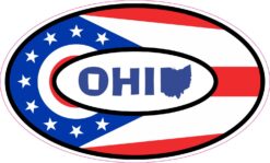 Map Oval Ohio Vinyl Sticker