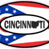 Map Oval Cincinnati Ohio Vinyl Sticker