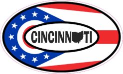Map Oval Cincinnati Ohio Vinyl Sticker