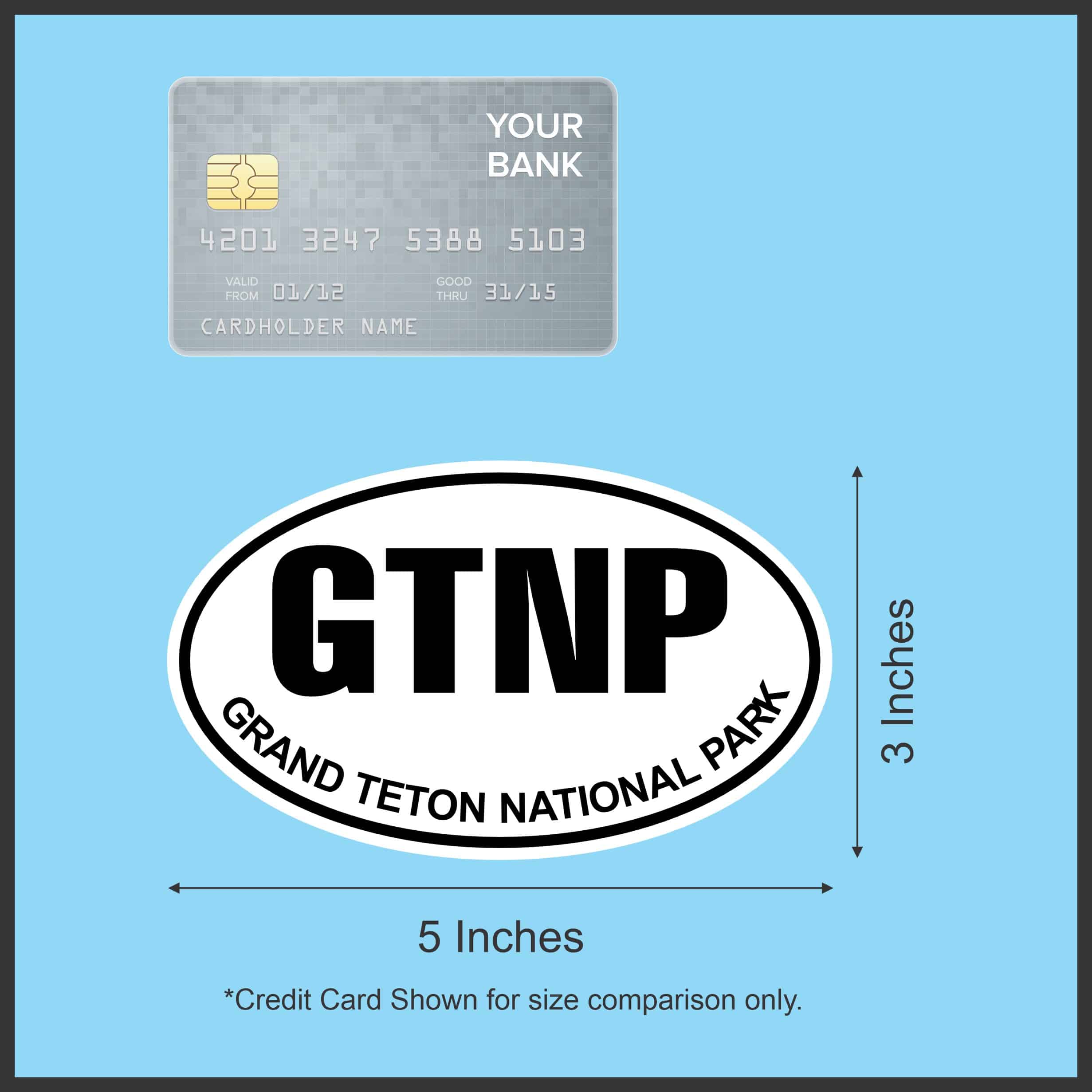 StickerTalk Oval Grand Teton National Park Vinyl Sticker, 5 inches x 3 inches - Image 6