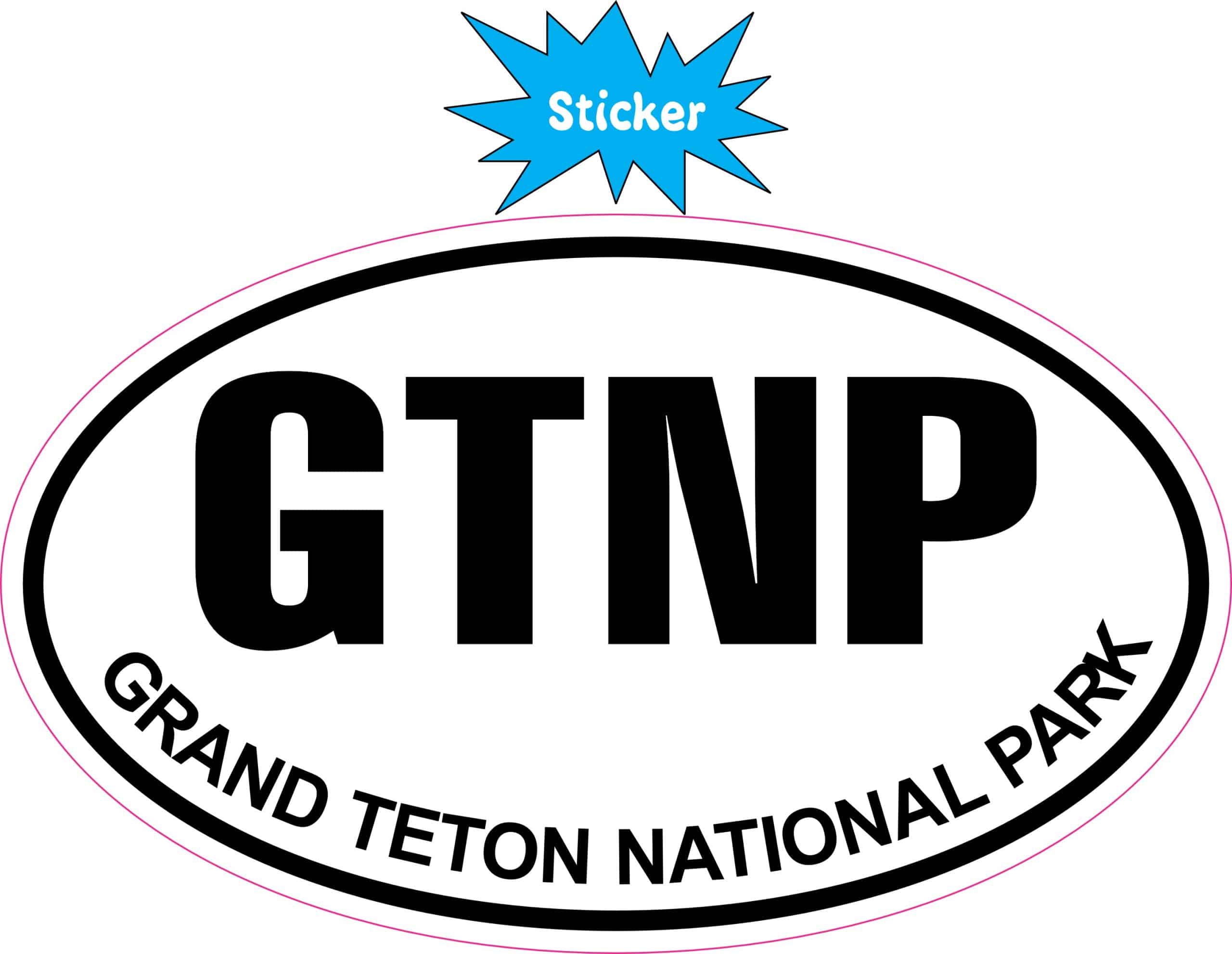 StickerTalk Oval Grand Teton National Park Vinyl Sticker, 5 inches x 3 inches - Image 2