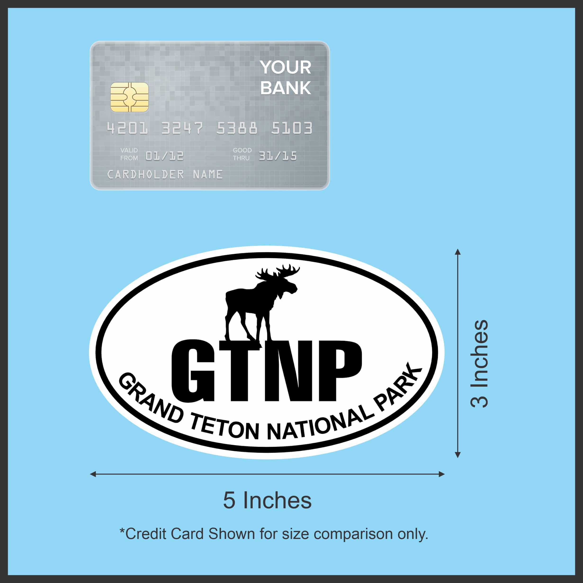 StickerTalk Moose Oval Grand Teton National Park Vinyl Sticker, 5 inches x 3 inches - Image 6