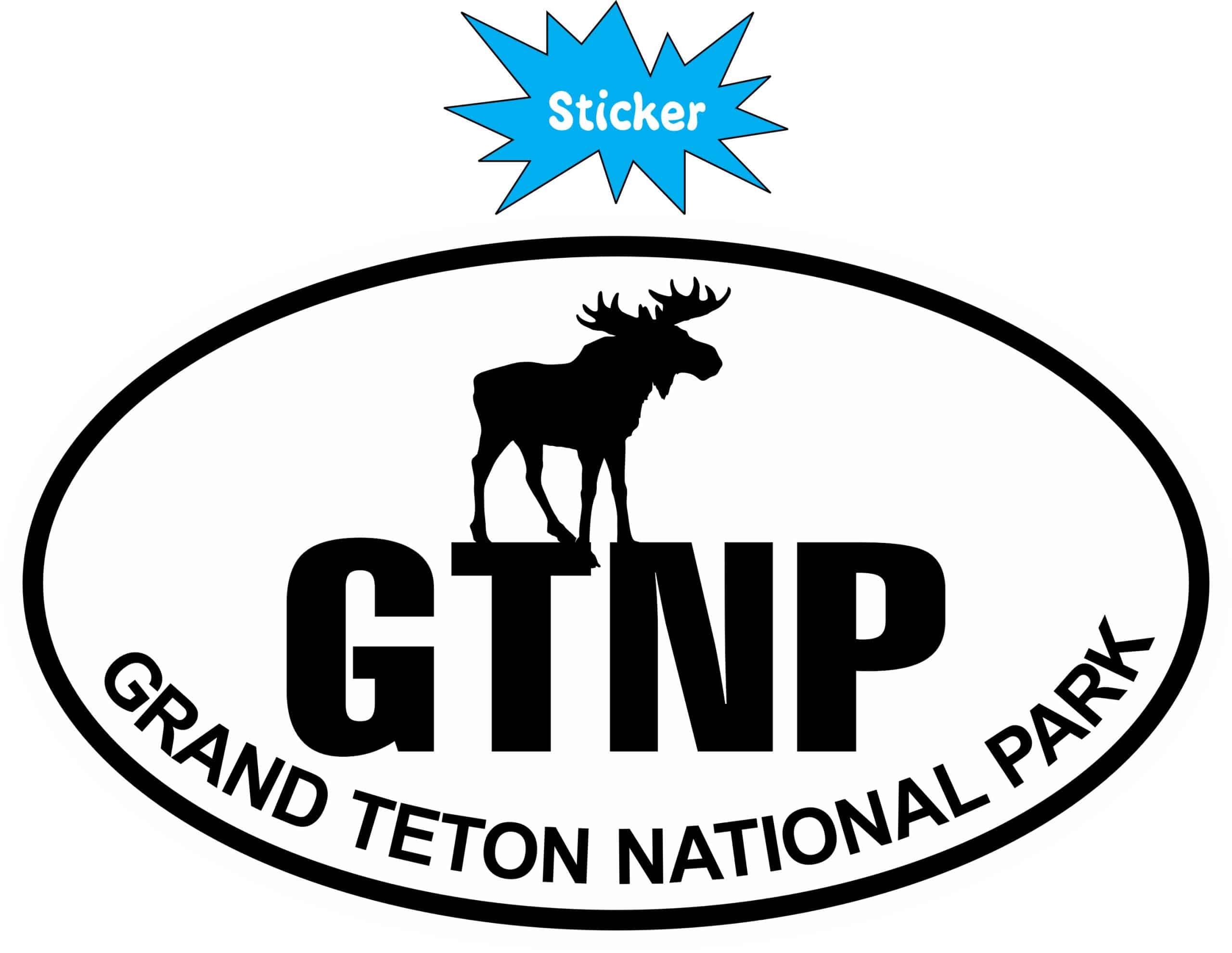 StickerTalk Moose Oval Grand Teton National Park Vinyl Sticker, 5 inches x 3 inches - Image 3