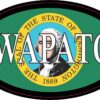 Oval Washington Flag Wapato Vinyl Sticker