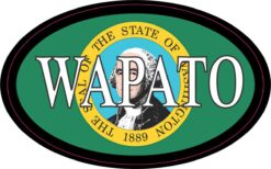 Oval Washington Flag Wapato Vinyl Sticker