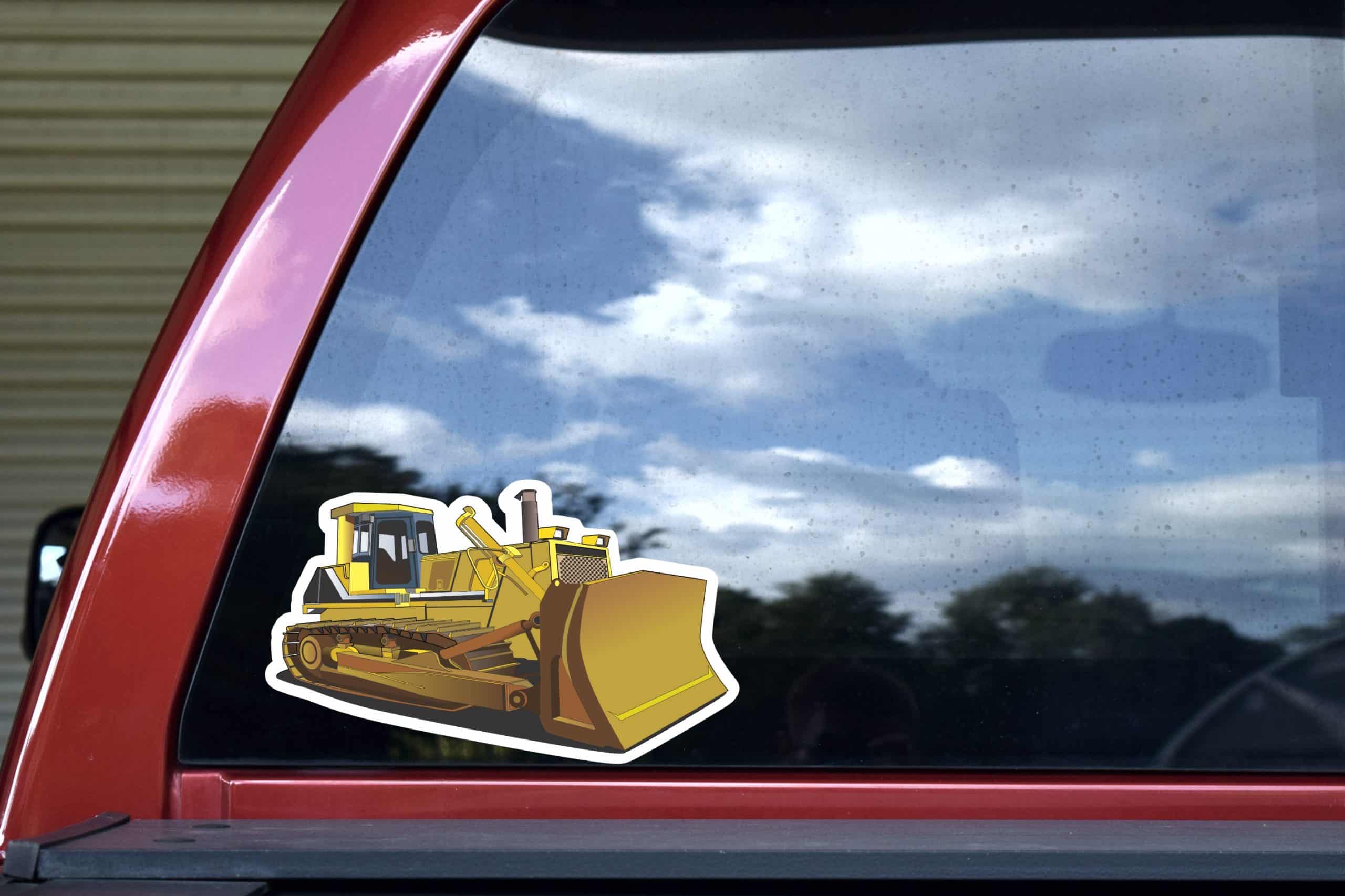 StickerTalk Bulldozer Vinyl Sticker, 10 inches x 6 inches - Image 3