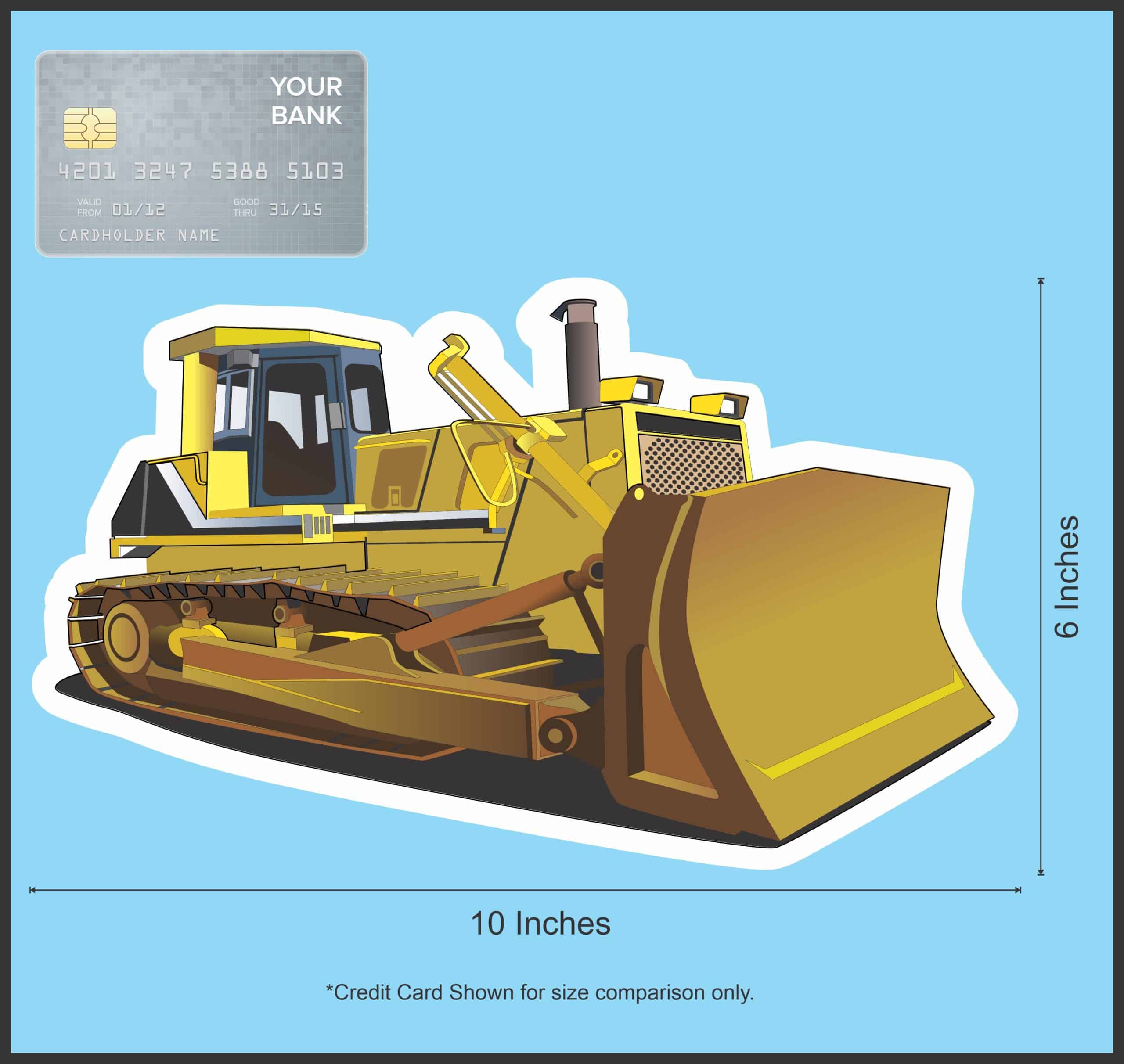 StickerTalk Bulldozer Vinyl Sticker, 10 inches x 6 inches - Image 4