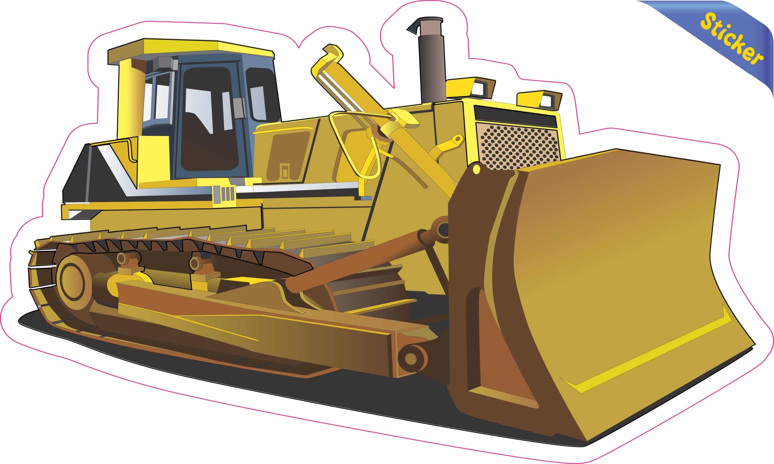 StickerTalk Bulldozer Vinyl Sticker, 10 inches x 6 inches - Image 2
