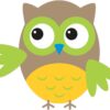 Green and Yellow Owl Vinyl Sticker