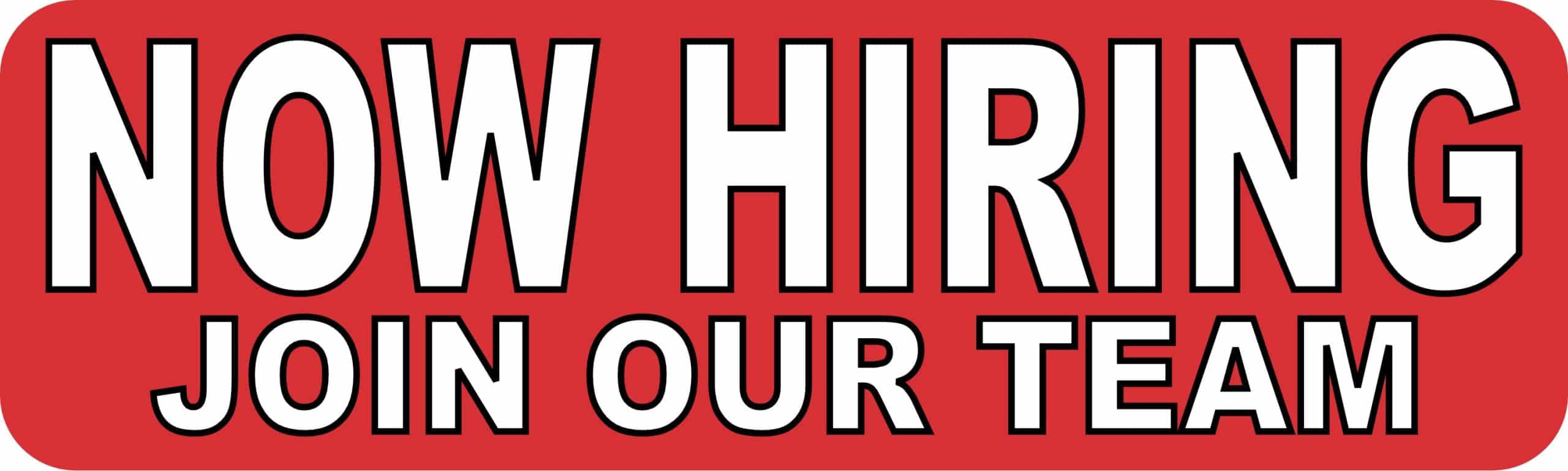 StickerTalk Join Our Team Now Hiring Magnet, 10 inches x 3 inche