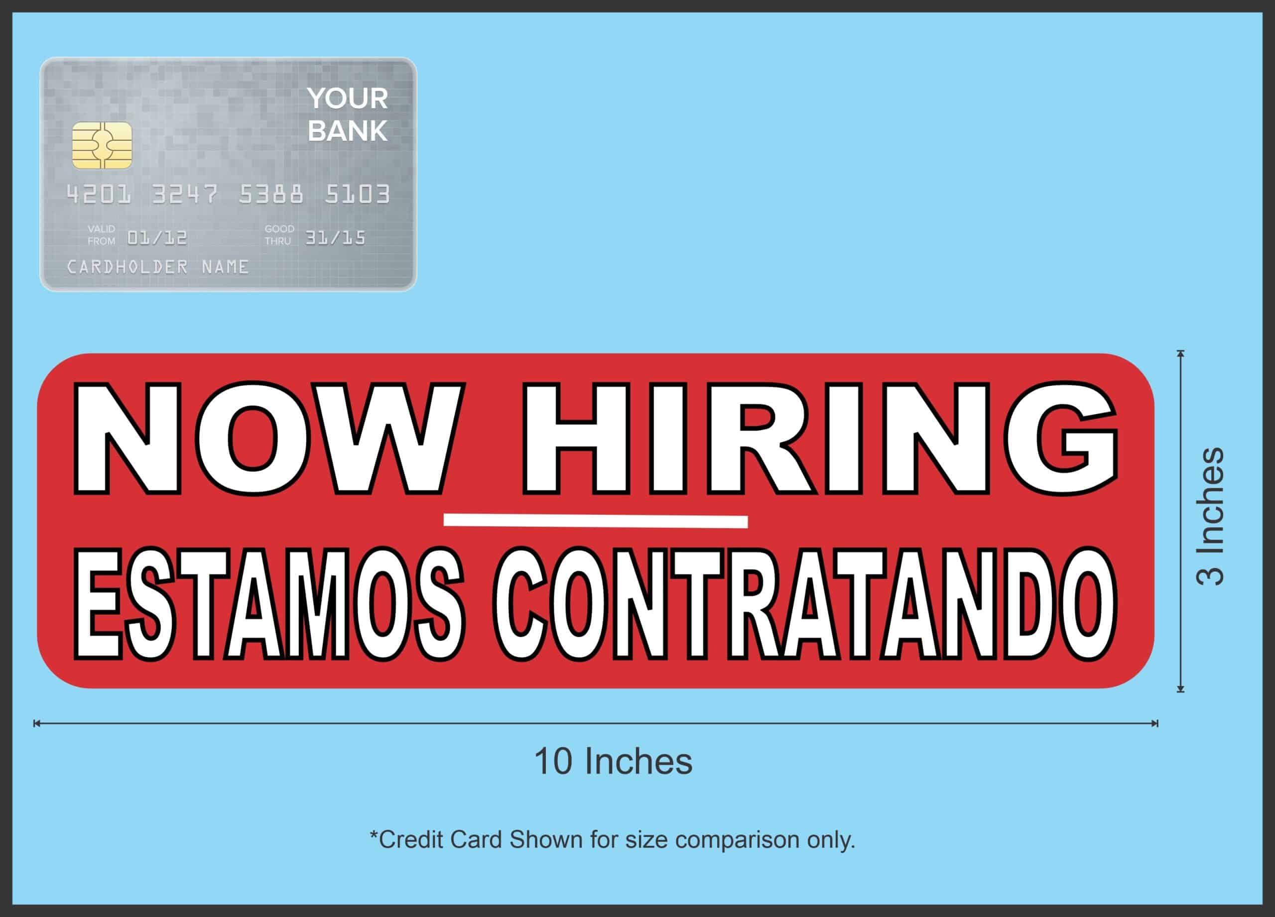StickerTalk English Spanish Now Hiring Magnet, 10 inches x 3 inc - Image 4
