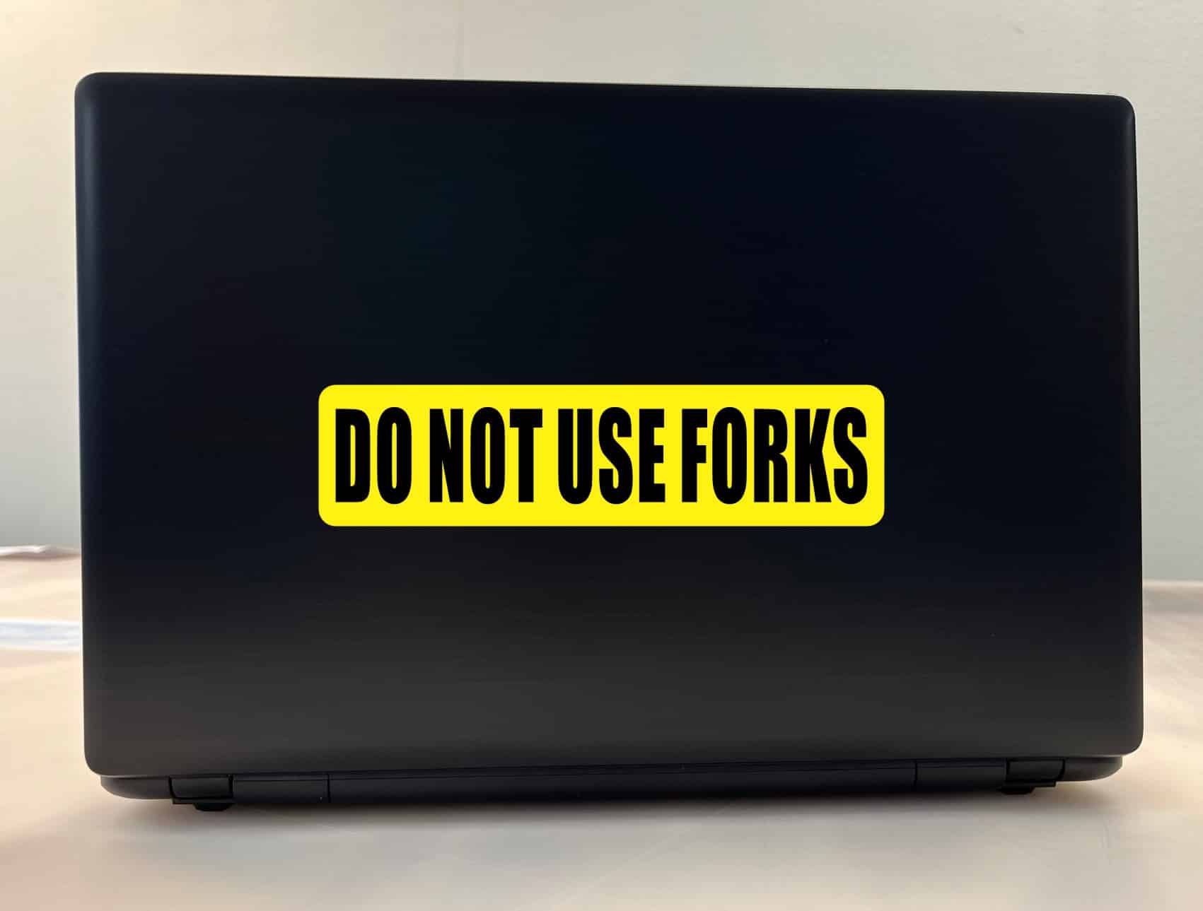 StickerTalk Do Not Use Forks Vinyl Sticker, 8 inches x 2 inches - Image 3
