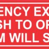 Push to Open Emergency Exit Only Vinyl Sticker