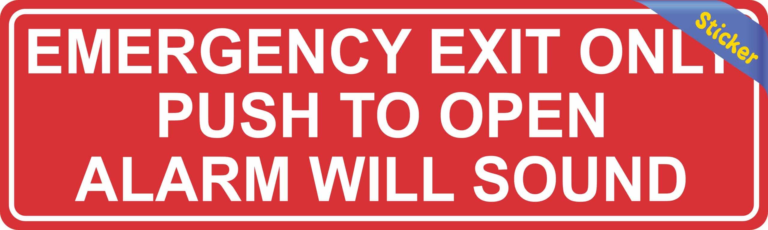 StickerTalk Push to Open Emergency Exit Only Vinyl Sticker, 10 inches x 3 inches - Image 2