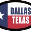 Flag Oval Dallas Texas Vinyl Sticker
