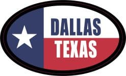 StickerTalk Flag Oval Dallas Texas Vinyl Sticker, 4.75 inches x 2.75 inches