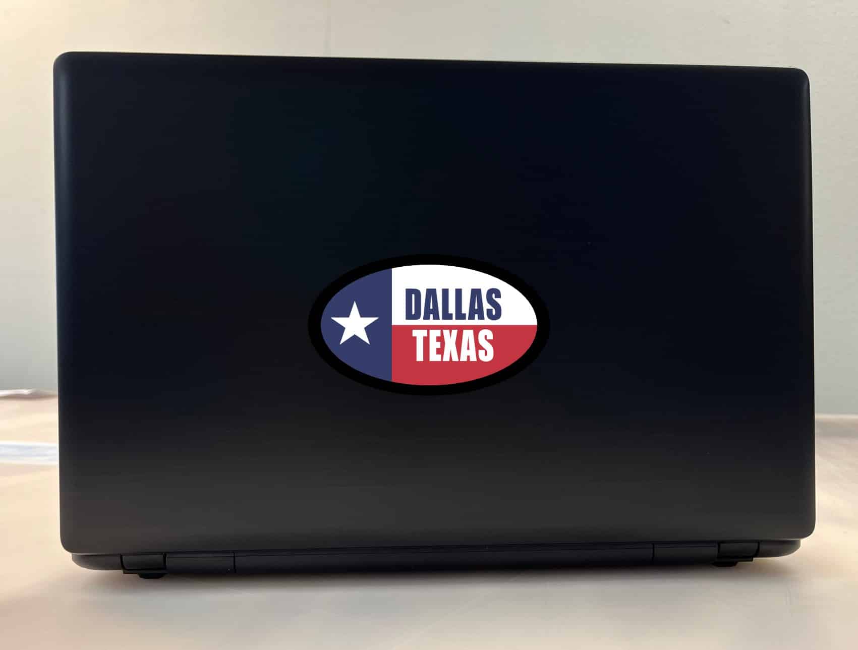 StickerTalk Flag Oval Dallas Texas Vinyl Sticker, 4.75 inches x 2.75 inches - Image 3