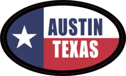 Flag Oval Austin Texas Vinyl Sticker