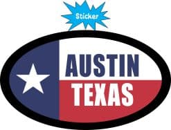 Alternative view of StickerTalk Flag Oval Austin Texas Vinyl Sticker, 4.75 inches x 2.75 inches