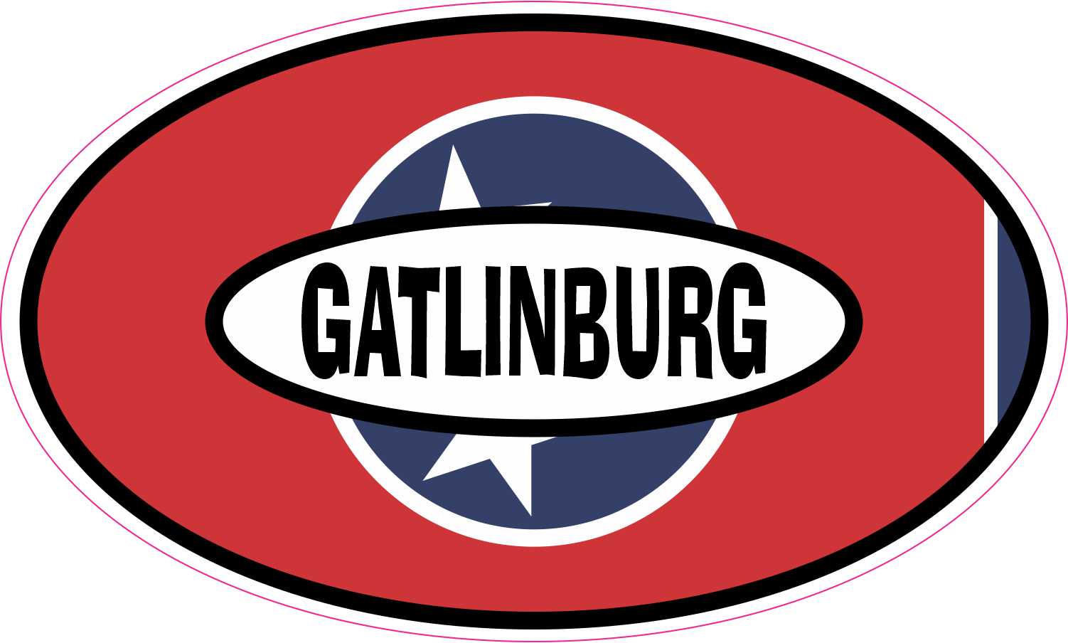 Flag Oval Gatlinburg Vinyl Sticker