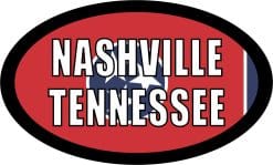 StickerTalk Flag Oval Nashville Tennessee Vinyl Sticker, 5 inches x 3 inches