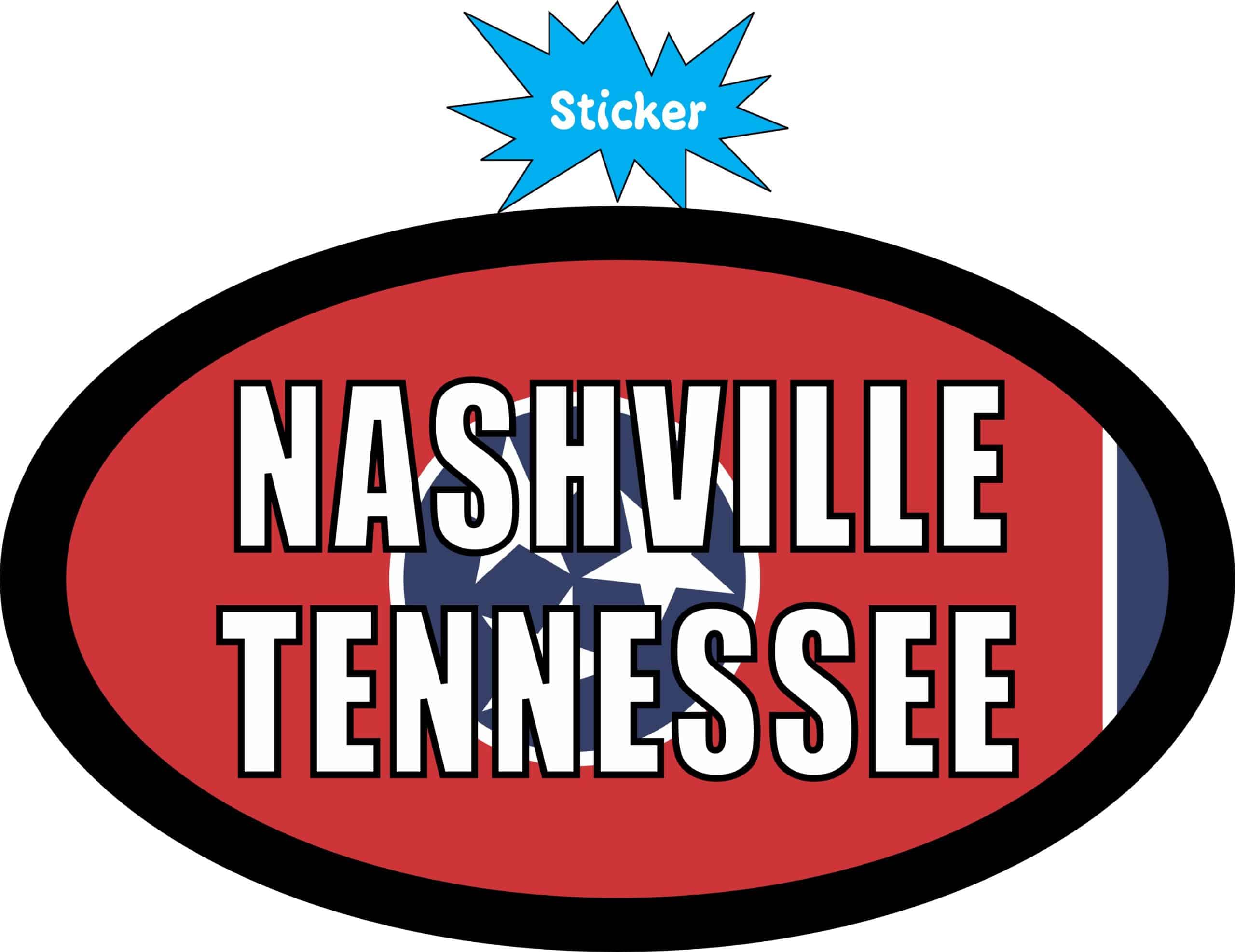 StickerTalk Flag Oval Nashville Tennessee Vinyl Sticker, 5 inches x 3 inches - Image 2