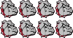 Maroon Right Facing Bulldog Vinyl Stickers