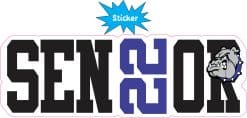Alternative view of StickerTalk Blue Bulldog Senior 2022 Vinyl Sticker, 6.25 inches x 2 inches