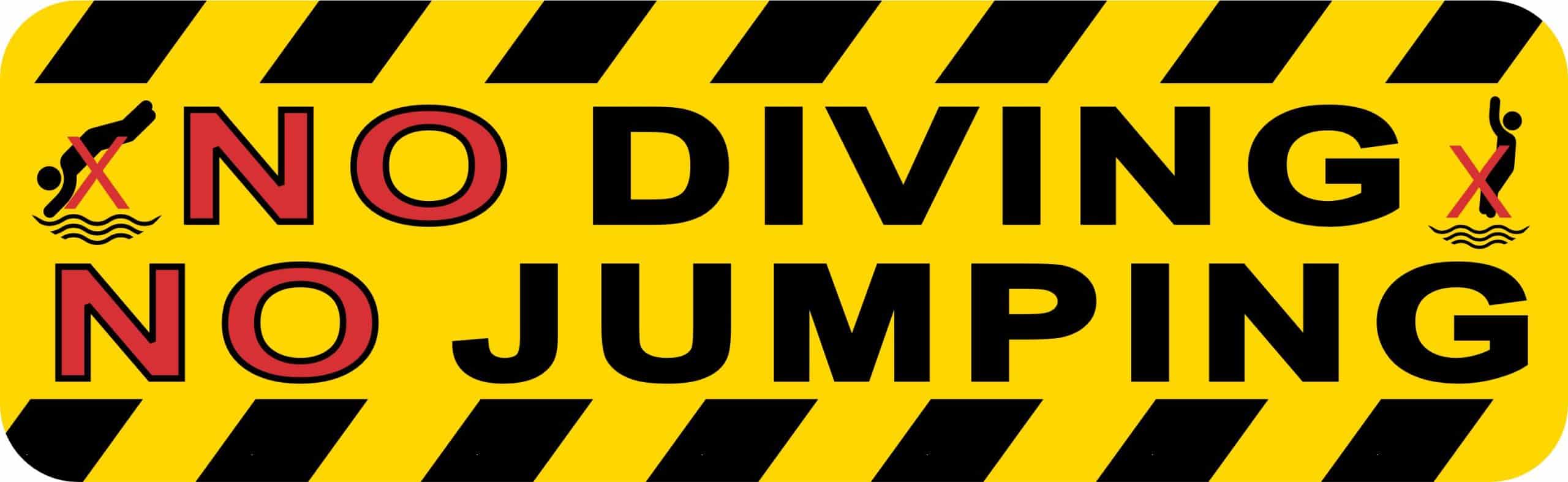 StickerTalk Symbol No Diving No Jumping Vinyl Sticker, 10 inches x 3 inches
