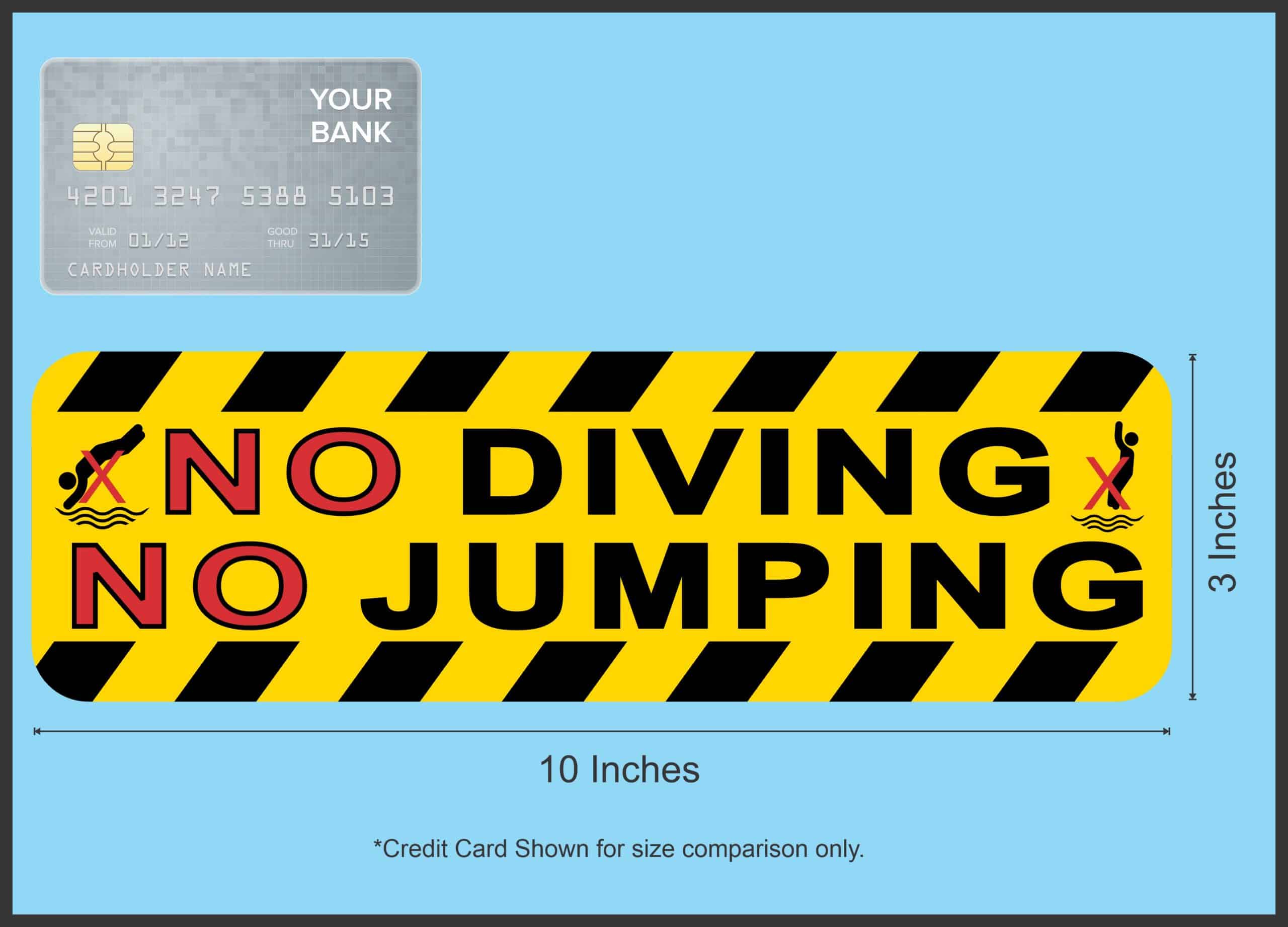 StickerTalk Symbol No Diving No Jumping Vinyl Sticker, 10 inches x 3 inches - Image 5