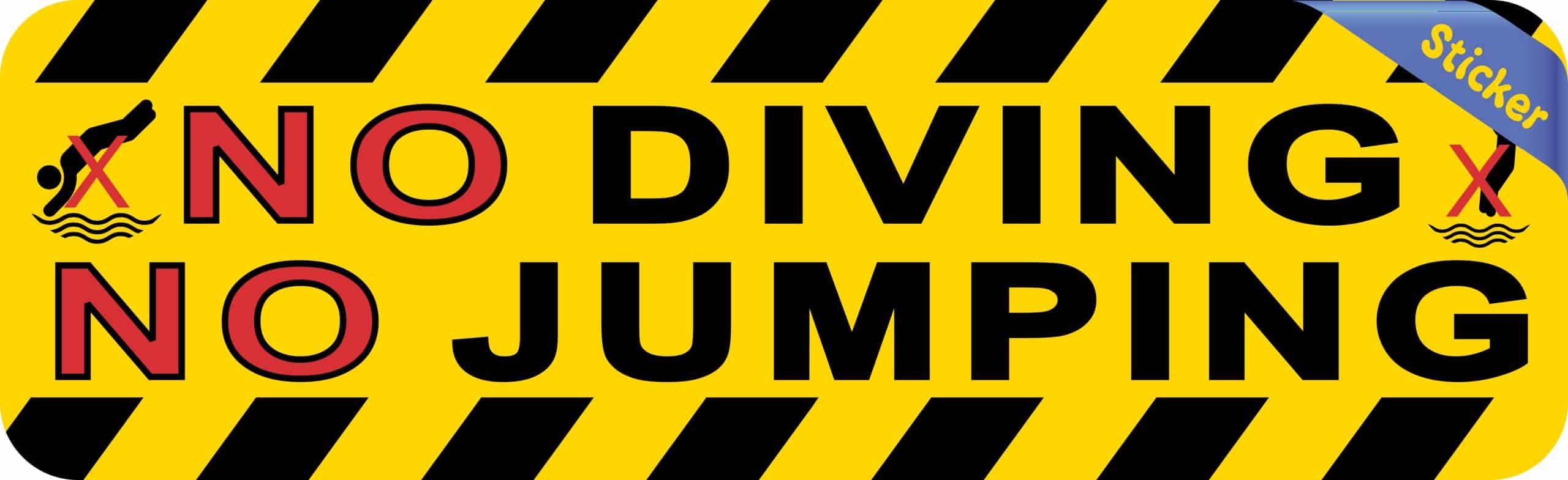 StickerTalk Symbol No Diving No Jumping Vinyl Sticker, 10 inches x 3 inches - Image 2