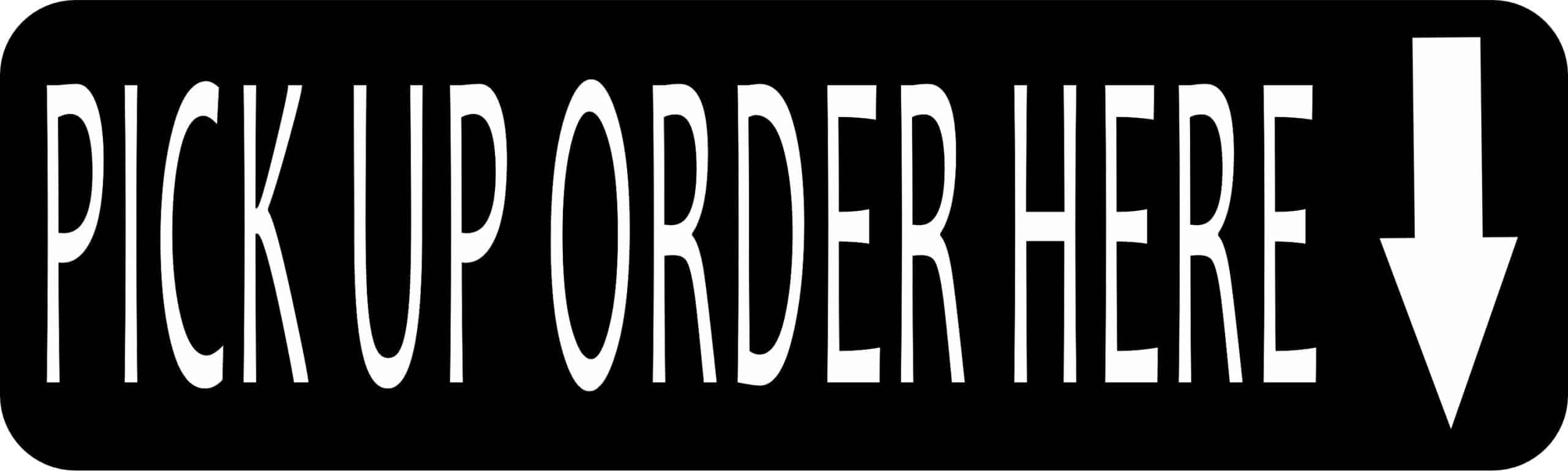 StickerTalk Down Arrow Pick Up Order Here Vinyl Sticker, 10 inches x 3 inches